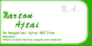 marton ajtai business card